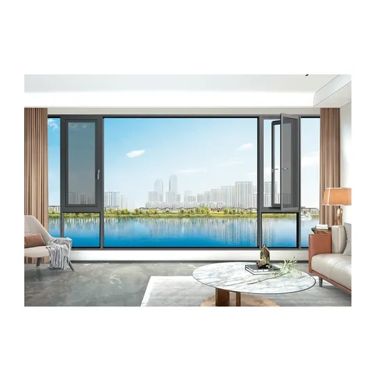Soundproof Double Glazed Vertical Sliding Aluminum Living Window 