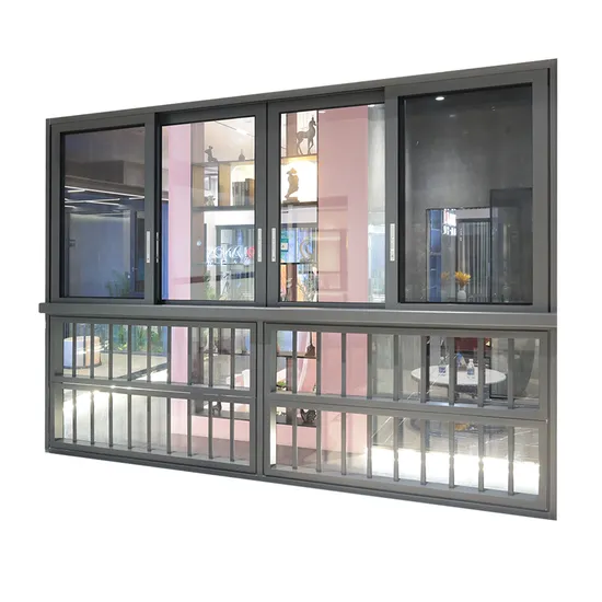Doppelglas-Aluminium-Schlagschiebefenster Horizontale doppelt verglaste Schiebefenster